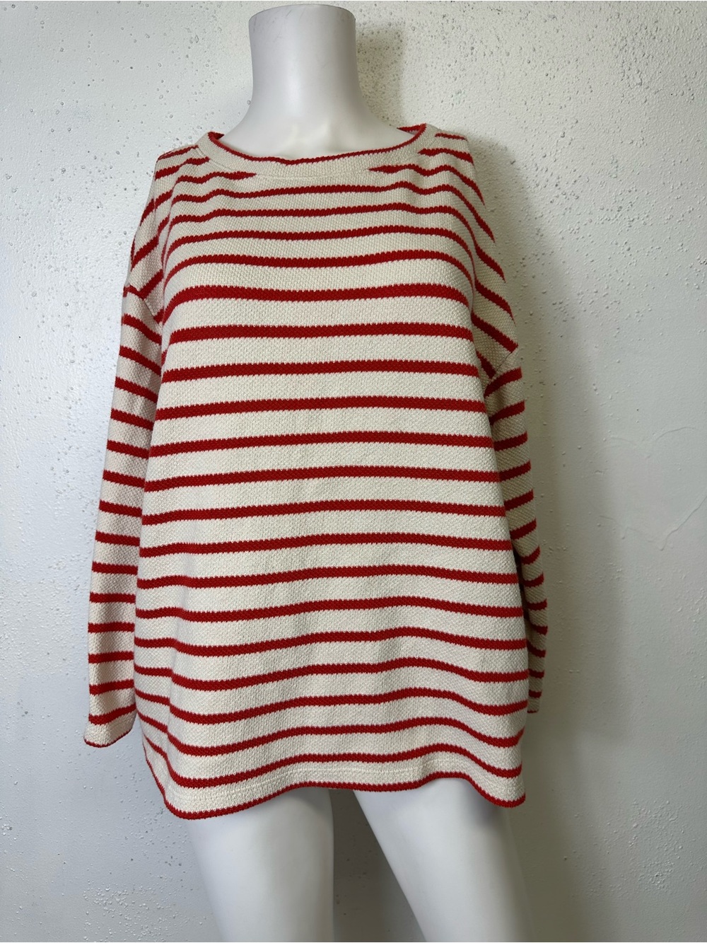 Lane Bryant pink  and Cream Striped Knit Sweater 2X NEW